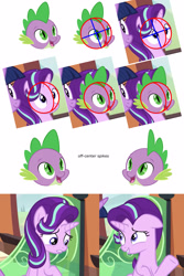 Size: 2000x3000 | Tagged: safe, edit, edited screencap, screencap, character:spike, character:starlight glimmer, character:twilight sparkle, spoiler:s06, analysis, looking at you