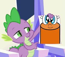 Size: 559x490 | Tagged: safe, edit, edited screencap, screencap, character:spike, episode:the crystalling, g4, my little pony: friendship is magic, forced meme, haha, haha long boy, longboy, meme, my little pony, spike holding a paper