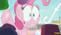 Size: 887x504 | Tagged: safe, edit, edited screencap, screencap, character:pinkie pie, episode:the gift of the maud pie, g4, my little pony: friendship is magic, against glass, bait, faec, glass, pinkie pie excited meme, reaction image, this is bait