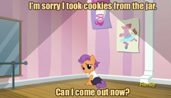 Size: 700x400 | Tagged: safe, edit, screencap, character:tender taps, species:earth pony, species:pony, episode:on your marks, g4, my little pony: friendship is magic, colt, corner, discovery family logo, image macro, male, meme, solo, text, time out