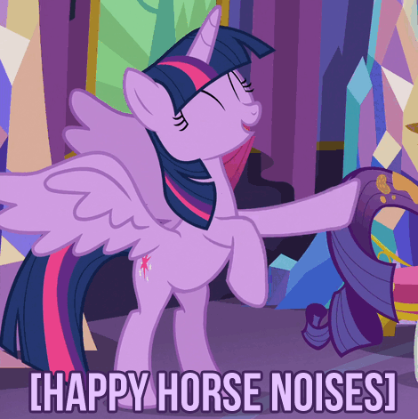 Size: 470x471 | Tagged: safe, edit, screencap, character:rarity, character:twilight sparkle, character:twilight sparkle (alicorn), species:alicorn, episode:gauntlet of fire, g4, my little pony: friendship is magic, animated, descriptive noise, eyes closed, hoofy-kicks, horse noises, image macro, meme, purple text, rearing, text