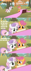 Size: 640x1440 | Tagged: safe, edit, edited screencap, screencap, character:scootaloo, character:sweetie belle, species:pegasus, species:pony, episode:the show stoppers, g4, my little pony: friendship is magic, comic, duo, fabric, lyrics, marshmallow, meme, piano, screencap comic, sweetie belle is a marshmallow too