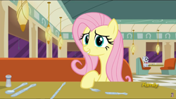 Size: 1920x1080 | Tagged: safe, edit, edited screencap, screencap, character:fluttershy, character:mr. waddle, episode:the saddle row review, g4, my little pony: friendship is magic, diner, discovery family logo, meme, smug