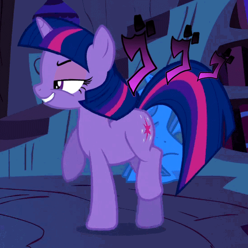 Size: 508x508 | Tagged: safe, edit, edited screencap, screencap, character:twilight sparkle, episode:owl's well that ends well, g4, my little pony: friendship is magic, animated, fake smile, female, jojo's bizarre adventure, menacing, night, prancing, solo, trotting, trotting in place, wat, ゴ ゴ ゴ