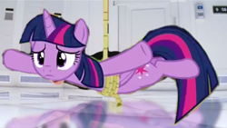 Size: 640x360 | Tagged: safe, edit, screencap, character:twilight sparkle, character:twilight sparkle (alicorn), species:alicorn, species:pony, episode:applejack's day off, mission impossible, rope, suspended, that was fast