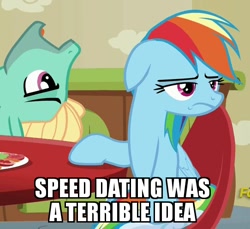 Size: 542x497 | Tagged: safe, edit, edited screencap, screencap, character:rainbow dash, character:zephyr breeze, episode:flutter brutter, g4, my little pony: friendship is magic, caption, female, image macro, male, meme, rainbow breeze, shipping, speed dating, straight, zephdash