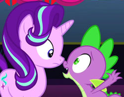 Size: 860x670 | Tagged: safe, edit, edited screencap, screencap, character:spike, character:starlight glimmer, episode:a hearth's warming tail, g4, my little pony: friendship is magic, cropped
