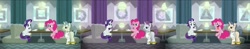Size: 1600x312 | Tagged: source needed, useless source url, safe, edit, edited screencap, screencap, character:pinkie pie, character:rarity, episode:spice up your life, g4, my little pony: friendship is magic, discovery family logo, waiter