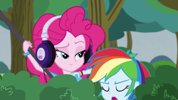 Size: 957x537 | Tagged: safe, edit, screencap, character:pinkie pie, character:rainbow dash, episode:pinkie spy, equestria girls:friendship games, g4, my little pony: equestria girls, my little pony:equestria girls, inverted mouth