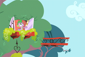 Size: 336x225 | Tagged: safe, edit, edited screencap, screencap, character:princess celestia, character:spike, episode:feeling pinkie keen, g4, my little pony: friendship is magic, animated, celestia's landing, cute, cutelestia, funny, golden oaks library, loop, party hard, reversed, scroll, stomping