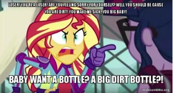 Size: 800x429 | Tagged: safe, edit, edited screencap, screencap, character:sunset shimmer, character:twilight sparkle, character:twilight sparkle (scitwi), species:eqg human, equestria girls:friendship games, g4, my little pony: equestria girls, my little pony:equestria girls, caption, image macro, king of the hill, meme, quote, sunset yells at twilight
