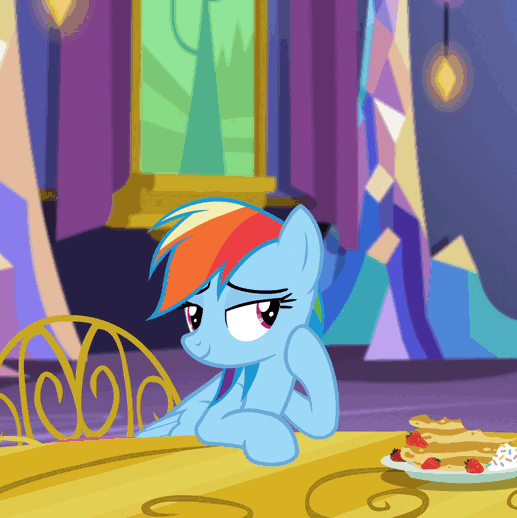 Size: 517x518 | Tagged: safe, edit, edited screencap, screencap, character:rainbow dash, episode:castle sweet castle, g4, my little pony: friendship is magic, animated, caption, cute, dashabetes, female, flying, solo, that pony sure does love cider