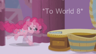 Size: 320x180 | Tagged: safe, edit, edited screencap, screencap, character:pinkie pie, character:rarity, species:earth pony, species:pony, species:unicorn, episode:swarm of the century, g4, my little pony: friendship is magic, animated, carousel boutique, female, flute, gif, image macro, mare, mario, meme, musical instrument, nintendo, super mario bros., super mario bros. 3, warp whistle