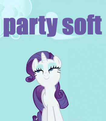 Size: 350x400 | Tagged: safe, edit, edited screencap, screencap, character:rarity, species:pony, species:unicorn, episode:read it and weep, g4, my little pony: friendship is magic, animated, blinking, female, image macro, mare, meme, party soft, solo