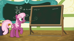 Size: 640x360 | Tagged: safe, edit, edited screencap, screencap, character:cheerilee, episode:28 pranks later, g4, my little pony: friendship is magic, chalkboard, cheerilee's chalkboard, exploitable meme, meme, template