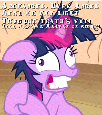 Size: 350x395 | Tagged: safe, edit, edited screencap, screencap, character:twilight sparkle, character:twilight sparkle (unicorn), species:pony, species:unicorn, episode:lesson zero, g4, my little pony: friendship is magic, animated, code lyoko, cradle of filth, cropped, female, gif, mare, possessed, solo, twilight snapple, wingding eyes, xana