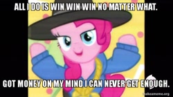 Size: 800x449 | Tagged: safe, edit, edited screencap, screencap, character:pinkie pie, episode:testing testing 1-2-3, g4, my little pony: friendship is magic, all i do is win, caption, dj khaled, image macro, meme, rapper pie, song reference, watermark