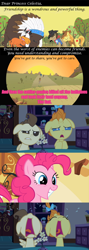 Size: 500x1409 | Tagged: safe, edit, edited screencap, screencap, character:braeburn, character:chief thunderhooves, character:little strongheart, character:pinkie pie, character:pound cake, character:pumpkin cake, character:sheriff silverstar, episode:baby cakes, episode:over a barrel, g4, my little pony: friendship is magic, bad end, comic, crying, dude not cool, dude not funny, implied death, implied genocide, moral, pinkie prick, sick, unfortunate implications, unfunny, we are going to hell