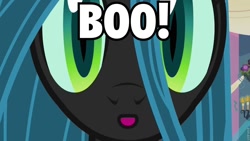 Size: 960x540 | Tagged: safe, edit, edited screencap, screencap, character:queen chrysalis, episode:a canterlot wedding, g4, my little pony: friendship is magic, female, image macro, looking at you, roflbot, solo