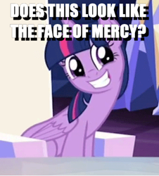 Size: 338x374 | Tagged: safe, edit, edited screencap, screencap, character:twilight sparkle, character:twilight sparkle (alicorn), species:alicorn, species:pony, episode:to where and back again, g4, my little pony: friendship is magic, adorkable, cute, dork, face of mercy, faec, female, image macro, innocent, meme, question, solo