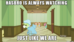Size: 610x343 | Tagged: safe, edit, edited screencap, screencap, character:granny smith, species:pony, episode:where the apple lies, g4, my little pony: friendship is magic, clothing, face mask, female, image macro, mare, meme, scrubs (gear), the grady girls, the shining