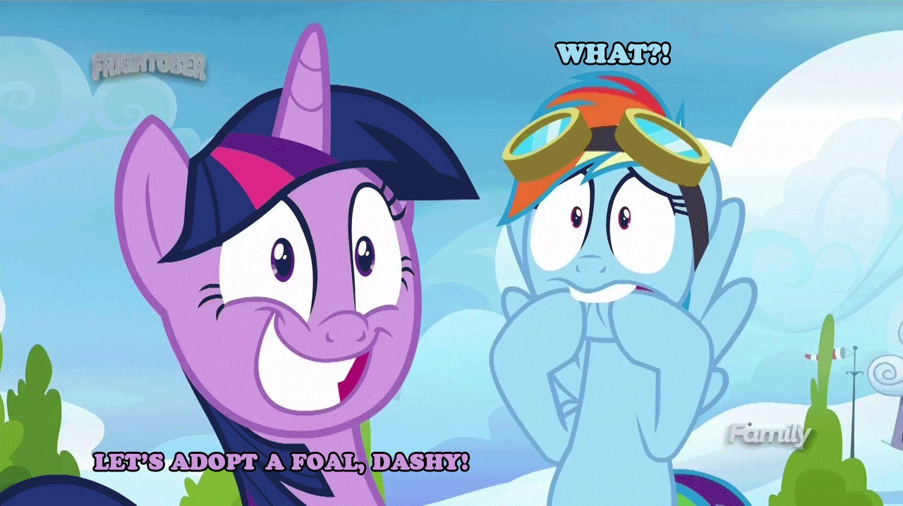 Size: 1280x718 | Tagged: safe, edit, edited screencap, screencap, character:rainbow dash, character:twilight sparkle, character:twilight sparkle (alicorn), species:alicorn, species:pony, ship:twidash, episode:top bolt, g4, my little pony: friendship is magic, animated, discovery family logo, faec, female, gif, goggles, lesbian, shipping