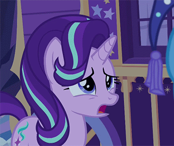 Size: 350x293 | Tagged: safe, edit, edited screencap, screencap, character:starlight glimmer, character:trixie, species:pony, species:unicorn, episode:to where and back again, g4, my little pony: friendship is magic, animated, boop, boop edit, cropped, cute, female, finger, frown, gif, glare, glimmerbetes, hand, mare, non-consensual booping, nose wrinkle, scrunchy face, sound effects, unamused
