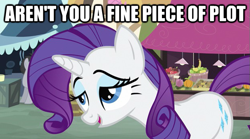 Size: 619x345 | Tagged: safe, edit, edited screencap, screencap, character:rarity, species:earth pony, species:pony, species:unicorn, episode:putting your hoof down, g4, my little pony: friendship is magic, female, image macro, male, mare, solo focus, stallion