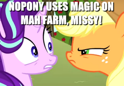 Size: 622x432 | Tagged: safe, edit, edited screencap, screencap, character:starlight glimmer, episode:no second prances, g4, my little pony: friendship is magic, angry, frown, glare, grumpy, image macro, imminent pain, meme, scared, this will end in pain, unamused