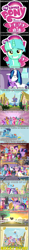 Size: 578x4970 | Tagged: safe, edit, edited screencap, screencap, character:apple bloom, character:applejack, character:fluttershy, character:lyra heartstrings, character:pinkie pie, character:princess cadance, character:rainbow dash, character:rarity, character:scootaloo, character:shining armor, character:starlight glimmer, character:sweetie belle, character:twilight sparkle, character:twilight sparkle (alicorn), species:alicorn, species:pegasus, species:pony, episode:a canterlot wedding, episode:a friend in deed, episode:flight to the finish, episode:friendship is magic, episode:the cutie re-mark, episode:the ticket master, episode:to where and back again, g4, my little pony: friendship is magic, cutie mark crusaders, diamond is unbreakable, great days, intro, jojo's bizarre adventure, mane six, mane six opening poses, my little pony logo, screencap comic, text, tomodachi wa mahou