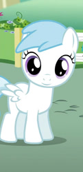 Size: 394x814 | Tagged: safe, edit, screencap, character:cotton cloudy, episode:crusaders of the lost mark, g4, my little pony: friendship is magic, cottonbetes, cute, female, filly, smiling, solo