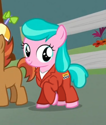 Size: 323x381 | Tagged: safe, edit, edited screencap, screencap, character:aquamarine, character:button mash, character:liquid button, episode:crusaders of the lost mark, g4, my little pony: friendship is magic, aquamarine wears everything, clothing, cropped, joel robinson, jumpsuit, mystery science theater 3000, outfit