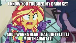 Size: 600x337 | Tagged: safe, edit, edited screencap, screencap, character:sunset shimmer, character:twilight sparkle, character:twilight sparkle (scitwi), species:eqg human, my little pony:equestria girls, angry, caption, exploitable meme, image macro, meme, step brothers, sunset yells at twilight