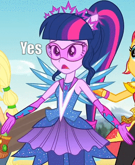 Size: 276x338 | Tagged: safe, edit, edited screencap, screencap, character:applejack, character:sunset shimmer, character:twilight sparkle, character:twilight sparkle (scitwi), species:eqg human, equestria girls:legend of everfree, g4, my little pony: equestria girls, my little pony:equestria girls, animated, cropped, crystal wings, gif, ponied up, super ponied up, yes