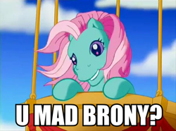 Size: 450x334 | Tagged: safe, edit, edited screencap, screencap, character:minty, species:earth pony, species:pony, episode:a very minty christmas, g3, balloon, female, image macro, mare, solo, u mad