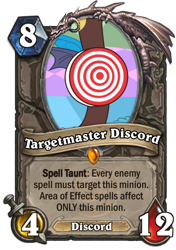 Size: 400x569 | Tagged: safe, edit, screencap, character:discord, episode:the return of harmony, g4, my little pony: friendship is magic, bullseye, card, hearthstone, meta, target, warcraft