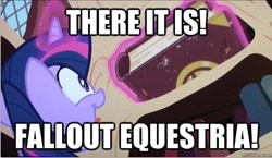 Size: 626x364 | Tagged: safe, edit, edited screencap, screencap, fallout equestria, episode:the crystal empire, g4, my little pony: friendship is magic, spoiler:s03, image macro, low angle, solo