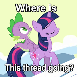 Size: 256x256 | Tagged: safe, edit, edited screencap, screencap, character:spike, character:twilight sparkle, species:dragon, species:pony, episode:winter wrap up, g4, my little pony: friendship is magic, animated, caption, cropped, dragons riding ponies, duo, loop, reaction image, riding, thread