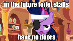Size: 1280x720 | Tagged: safe, edit, edited screencap, screencap, character:twilight sparkle, species:pony, species:unicorn, episode:it's about time, g4, my little pony: friendship is magic, female, forced meme, future twilight, image macro, in the future, meme, solo