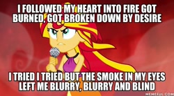 Size: 600x334 | Tagged: safe, edit, edited screencap, screencap, character:sunset shimmer, equestria girls:rainbow rocks, g4, my little pony: equestria girls, my little pony:equestria girls, female, image macro, meme, sing (movie), solo