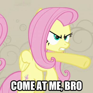 Size: 392x390 | Tagged: safe, edit, edited screencap, screencap, character:fluttershy, species:pegasus, species:pony, episode:a canterlot wedding, g4, my little pony: friendship is magic, animated, female, gif, image macro, mare, meme