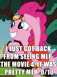 Size: 610x826 | Tagged: safe, edit, edited screencap, screencap, character:pinkie pie, species:earth pony, species:pony, episode:what about discord?, g4, my little pony: friendship is magic, my little pony: the movie (2017), back to the future, bipedal, female, grin, happy, image macro, implied time travel, lifejacket, mare, marty mcfly, meme, pinkie mcpie, smiling, solo, squee, sunglasses, time travel, watch