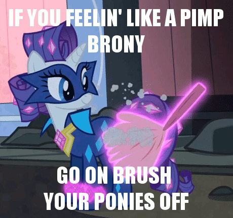 Size: 460x432 | Tagged: safe, edit, edited screencap, screencap, character:radiance, character:rarity, episode:power ponies, g4, my little pony: friendship is magic, animated, dirt off your shoulder, duster, female, gif, image macro, jay-z, meme, solo, song reference