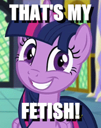Size: 320x406 | Tagged: safe, edit, edited screencap, screencap, character:twilight sparkle, character:twilight sparkle (alicorn), species:alicorn, species:pony, episode:the hooffields and mccolts, g4, my little pony: friendship is magic, faec, grin, image macro, meme, smiling, that is my fetish