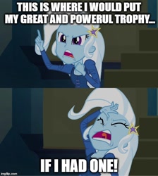 Size: 500x558 | Tagged: safe, edit, edited screencap, screencap, character:trixie, equestria girls:rainbow rocks, g4, my little pony: equestria girls, my little pony:equestria girls, dad, female, if i had one, image macro, meme, solo, the fairly oddparents, trixie yells at everything