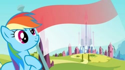 Size: 841x473 | Tagged: safe, edit, edited screencap, screencap, character:rainbow dash, species:pegasus, species:pony, episode:the crystal empire, g4, my little pony: friendship is magic, crystal empire, female, flag, indonesia, season 3, solo