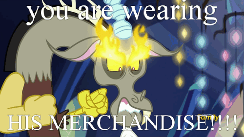 Size: 500x281 | Tagged: safe, edit, edited screencap, screencap, character:discord, episode:dungeons & discords, angry, animated, discovery family logo, gif, great flaming eyebrows, hades, hercules, image macro, male, meme, solo