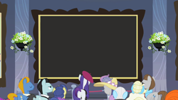 Size: 1280x720 | Tagged: safe, edit, edited screencap, screencap, character:rarity, species:pony, episode:a flurry of emotions, episode:sweet and elite, g4, my little pony: friendship is magic, a thousand nights in a hallway, beatnik rarity, beret, clothing, exploitable meme, hat, meme, minimalist, modern art, painting, sweater