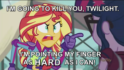 Size: 1037x583 | Tagged: safe, edit, edited screencap, screencap, character:sunset shimmer, character:twilight sparkle, character:twilight sparkle (scitwi), species:eqg human, equestria girls:friendship games, g4, my little pony: equestria girls, my little pony:equestria girls, angry, exploitable meme, hishe, how it should have ended, image macro, meme, sunset yells at twilight
