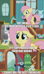 Size: 1920x3240 | Tagged: safe, edit, edited screencap, screencap, character:fluttershy, species:pony, episode:fluttershy leans in, g4, my little pony: friendship is magic, big daddy mccolt, engineer, mccolt family, meme, rupert, screencap comic, snake, team fortress 2